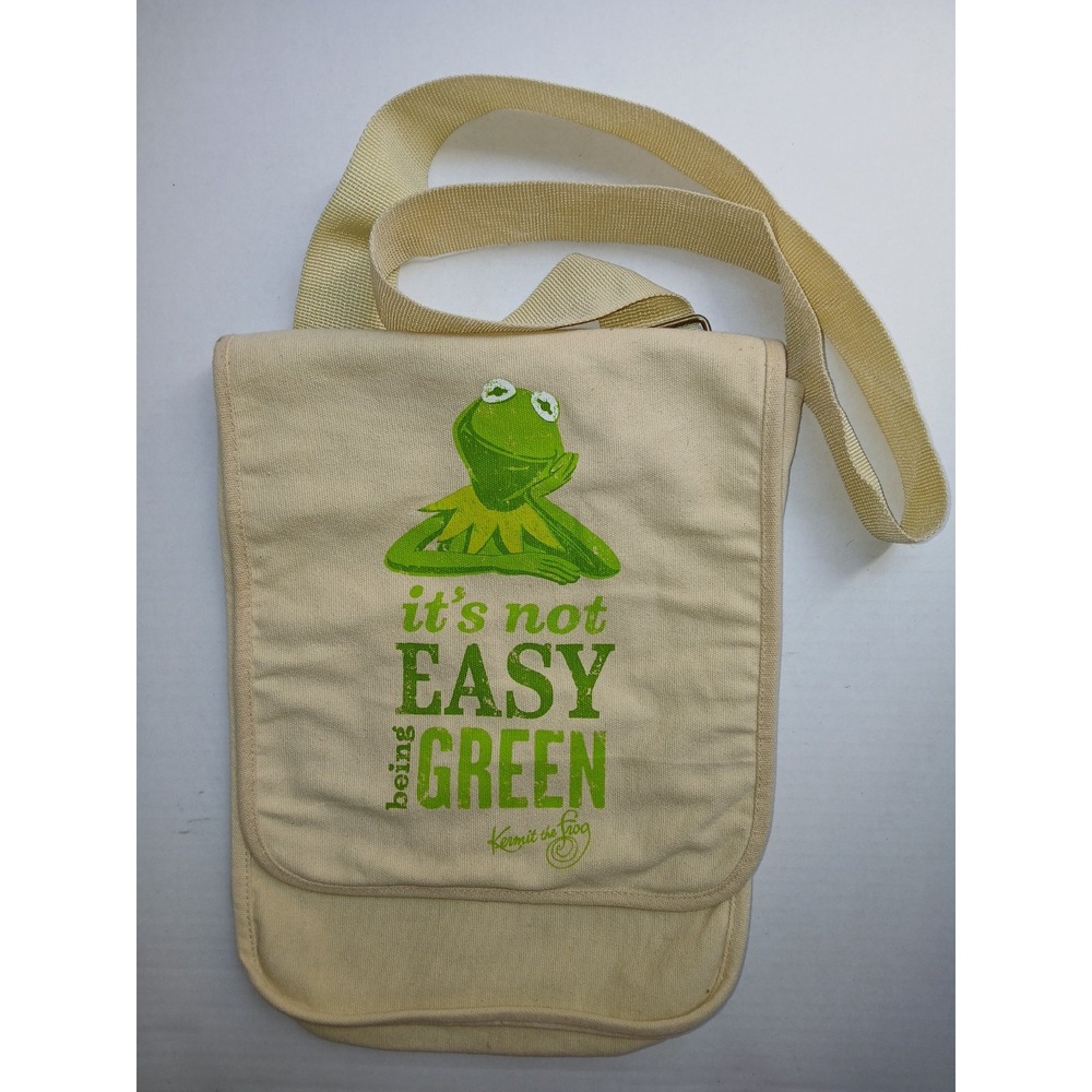 HALLMARK MUPPETS KERMIT THE FROG‎ NOT EASY BEING GREEN MESSENGER / BOOK BAG